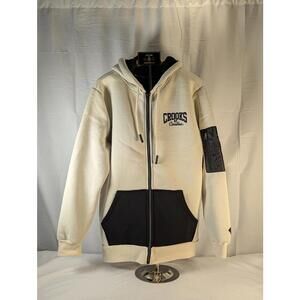 Crooks & Castles Heavyweight Sherpa Full Zip Hoodie XL – Cream/Black – New